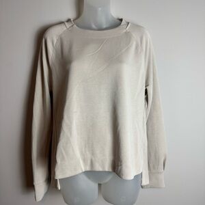 Athleta Cream Modal Pullover Sweatshirt Size Medium